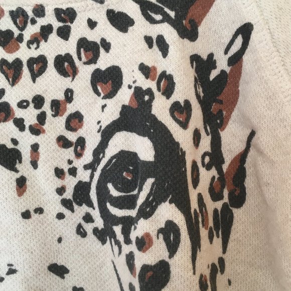 Crewneck sweater, leopard design and elbow detail - Picture 2 of 4